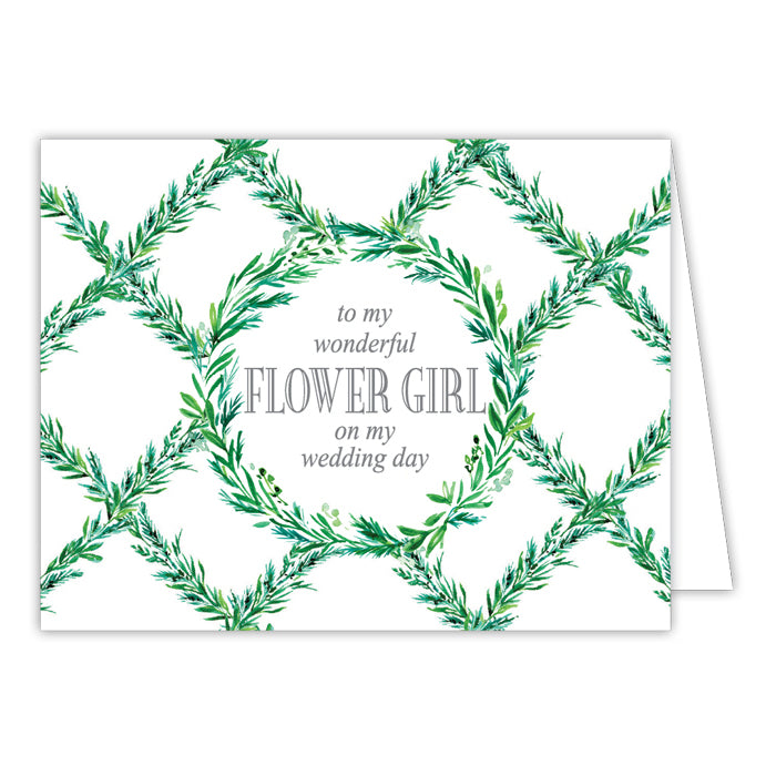Wedding Greenery-Flower Girl Bridal Greeting Card