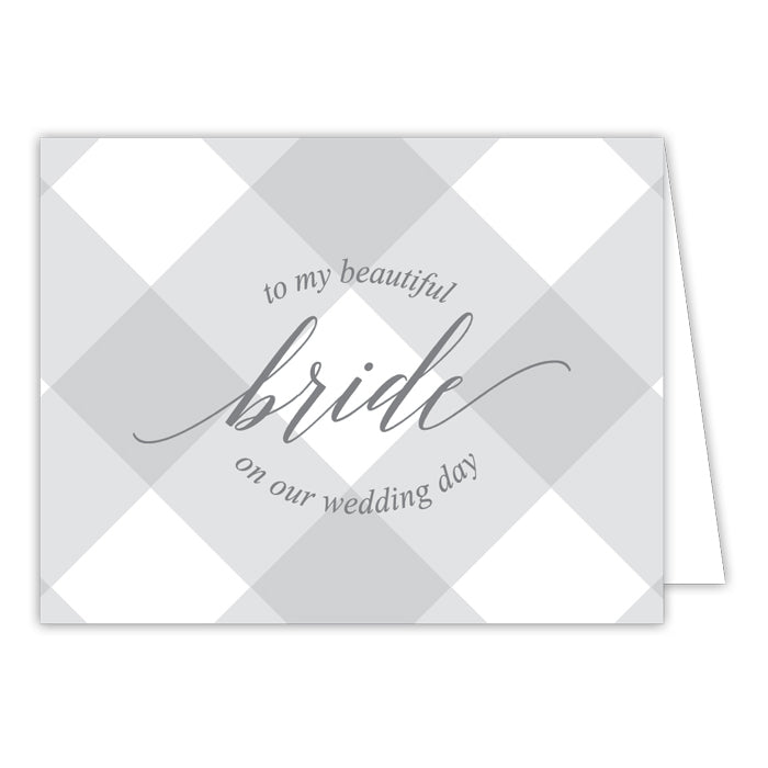 Grey Buffalo Check-Bride Bridal Greeting Card