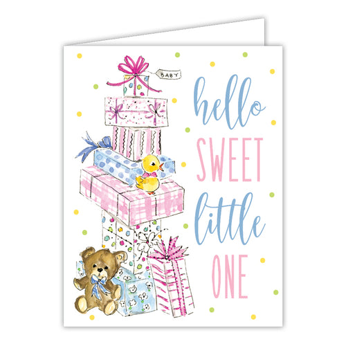 Hello Sweet Little One Presents Folded Greeting Card