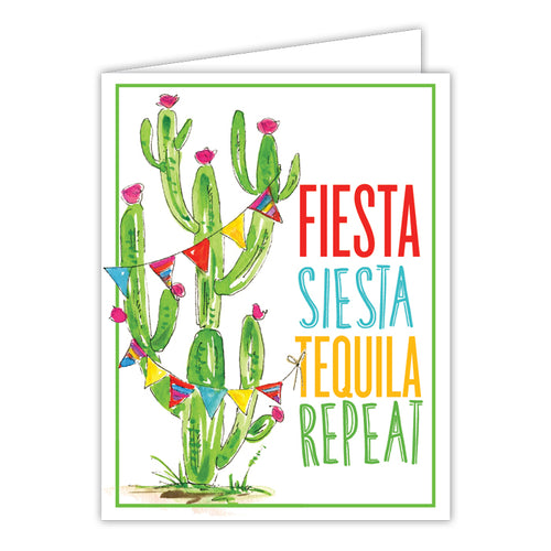 Fiesta Siesta Tequila Repeat Folded Greeting Card