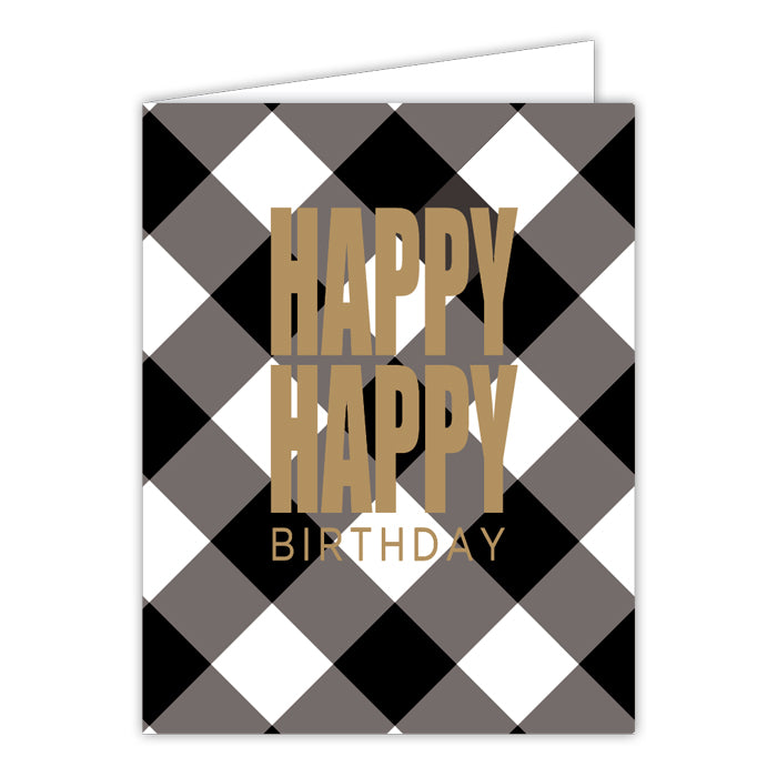 Happy Happy Birthday Folded Greeting Card