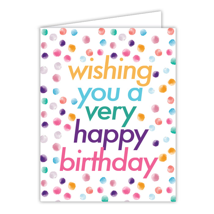 Happy Birthday Confetti Folded Greeting Card