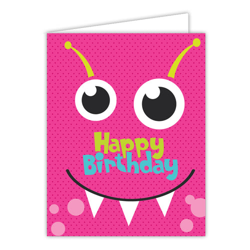 Pink Monster Folded Greeting Card