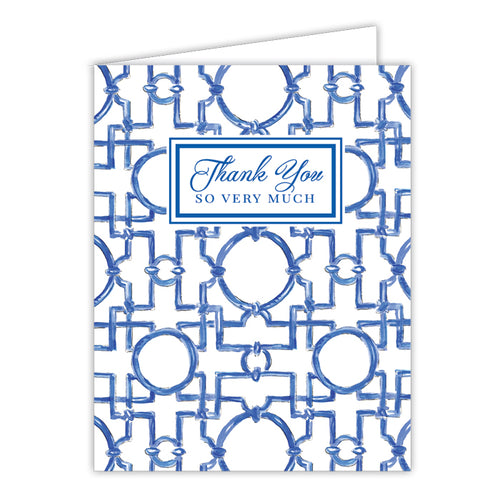 Thank You So Very Much Asian Trellis Folded Greeting Card