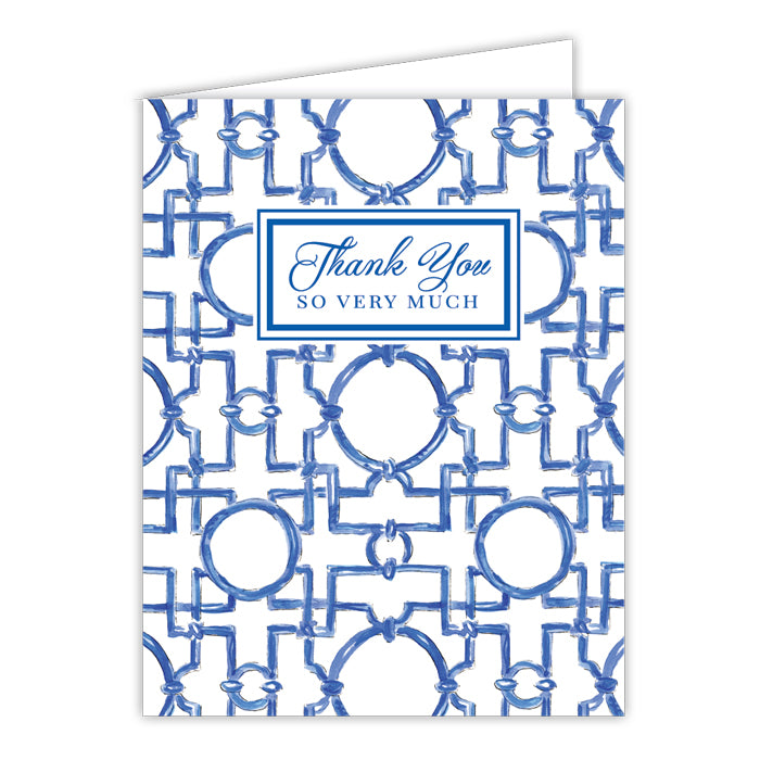 Thank You So Very Much Asian Trellis Folded Greeting Card