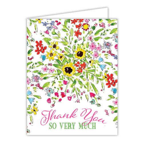 Thank You So Very Much Sunflowers Folded Greeting Card