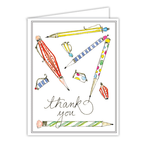 Thank You Pens Folded Greeting Card