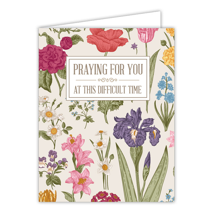 Praying for You at this Difficult Time Floral Folded Greeting Card