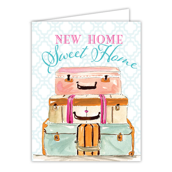New Home Sweet Home Suitcases Folded Greeting Card