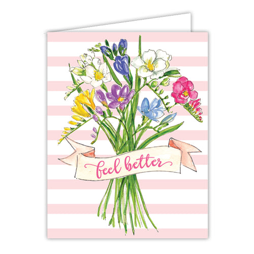 Feel Better Floral Bouquet Folded Greeting Card