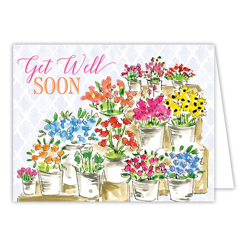 Get Well Soon Flower Market Folded Greeting Card