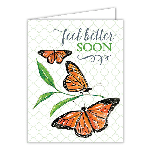 Feel Better Soon Butterflies Folded Greeting Card