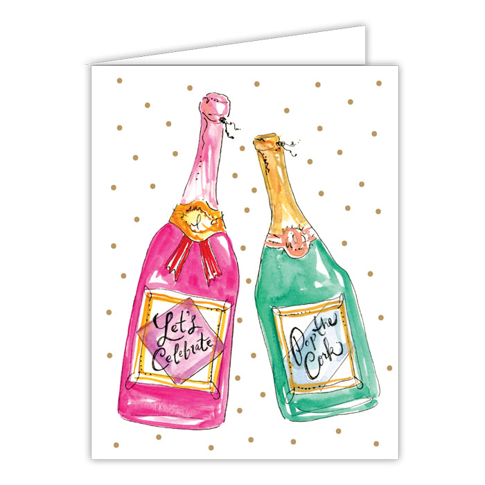 Let's Celebrate Pop the Cork Folded Greeting Card