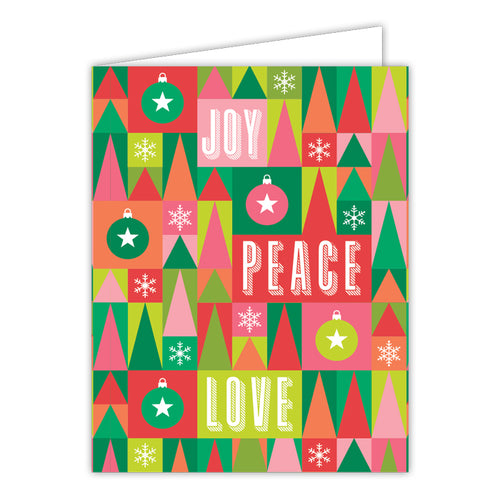 Joy Peace Love Greeting Card