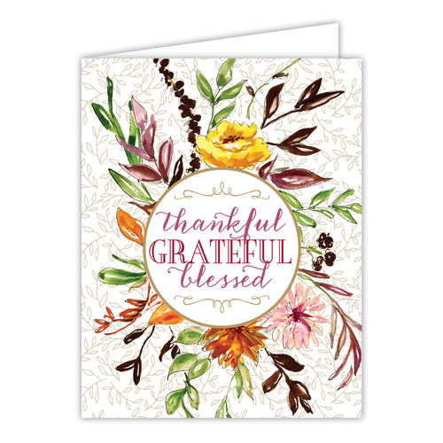 Thankful Grateful Blessed Greeting Card