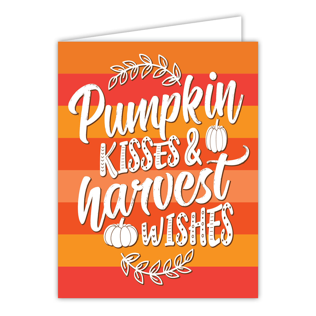 Pumpkin Kisses Harvest Wishes Greeting Card