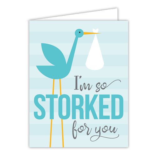 I'm So Storked For You Small Folded Greeting Card