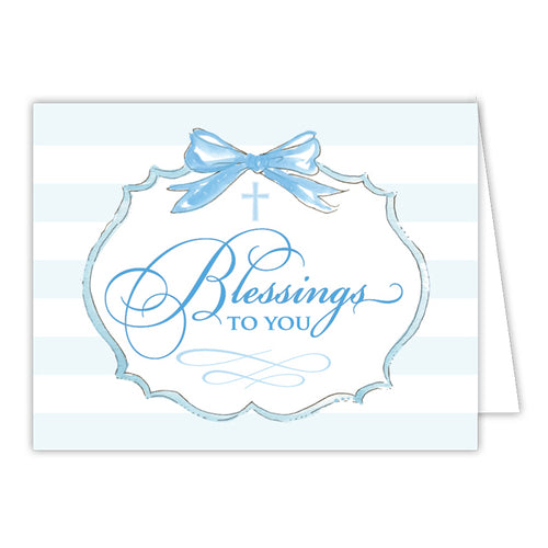 Blessings To You Blue Small Folded Greeting Card