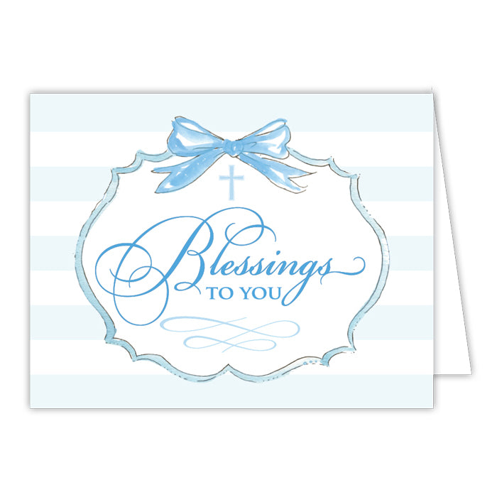 Blessings To You Blue Small Folded Greeting Card