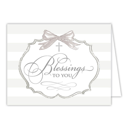 Blessings To You Gray Small Folded Greeting Card