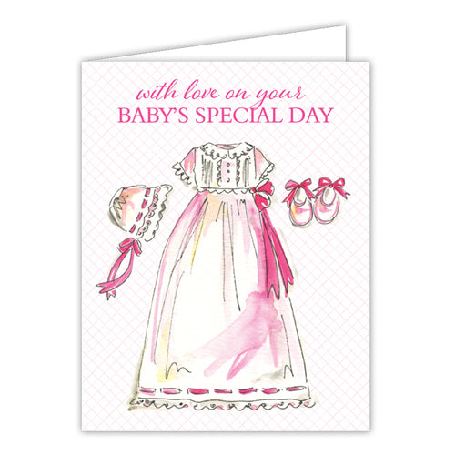 With Love On Your Baby's Special Day Pink Small Folded Greeting Card