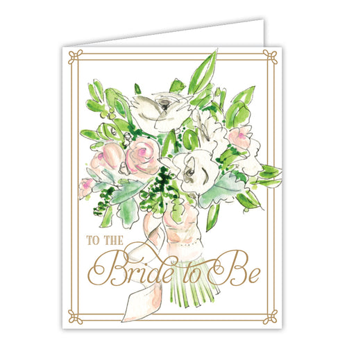 To The Bride To Be Bouquet Small Folded Greeting Card