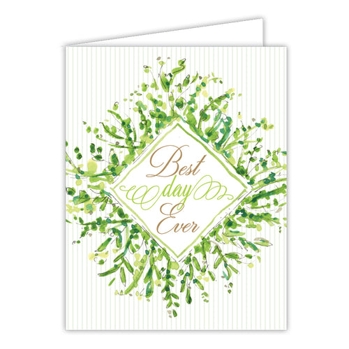 Best Day Ever Greenery Small Folded Greeting Card