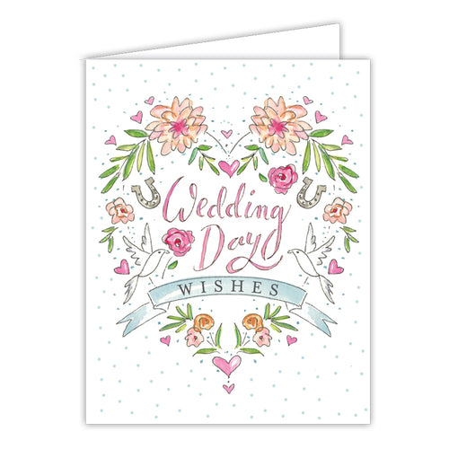 Wedding Day Wishes Small Folded Greeting Card
