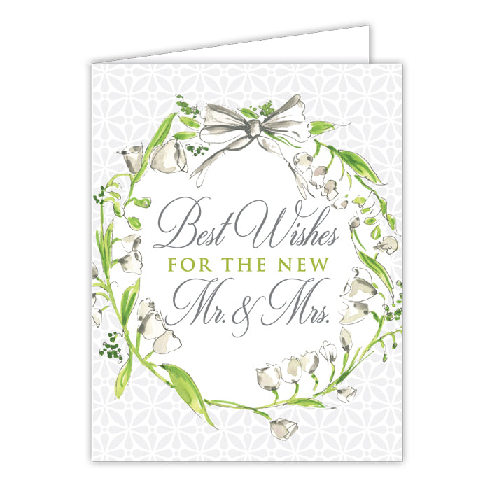 Best Wishes For The New Mr & Mrs Small Folded Greeting Card