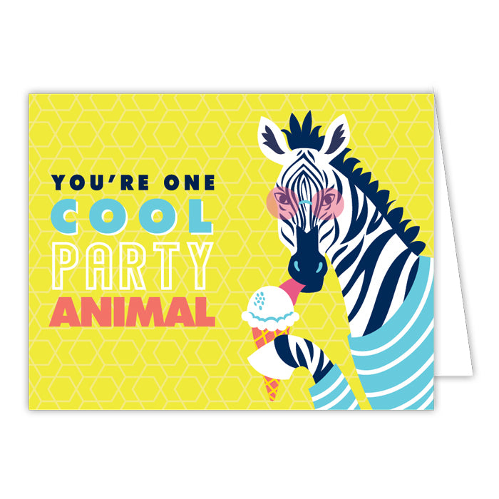 You're One Cool Party Animal Small Folded Greeting Card