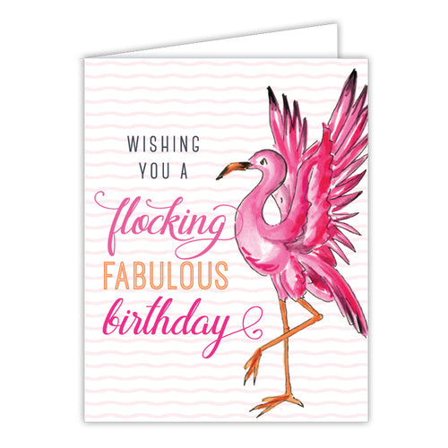 Wishing You A Flocking Fabulous Birthday Small Folded Greeting Card