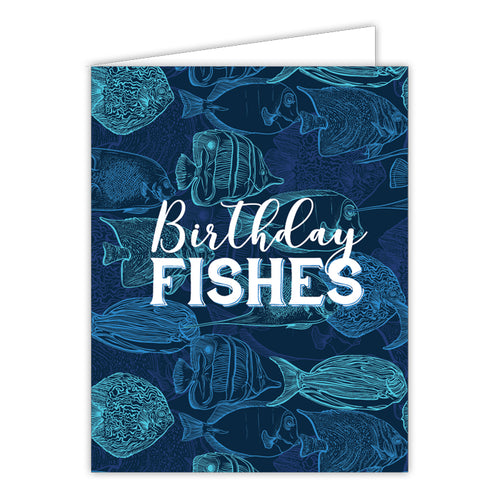 Birthday Fishes Small Folded Greeting Card