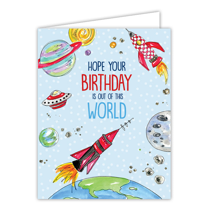 Hope Your Birthday Is Out Of This World Small Folded Greeting Card