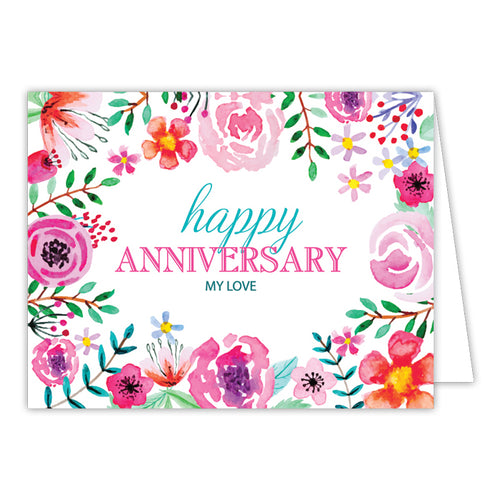 Happy Anniversary My Love Small Folded Greeting Card