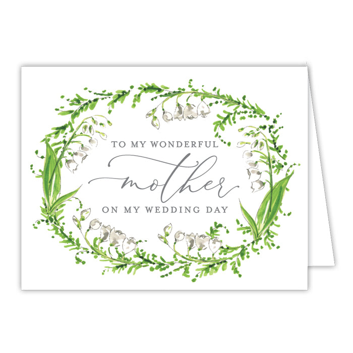 Wedding Greenery Wreath Mother Small Folded Greeting Card