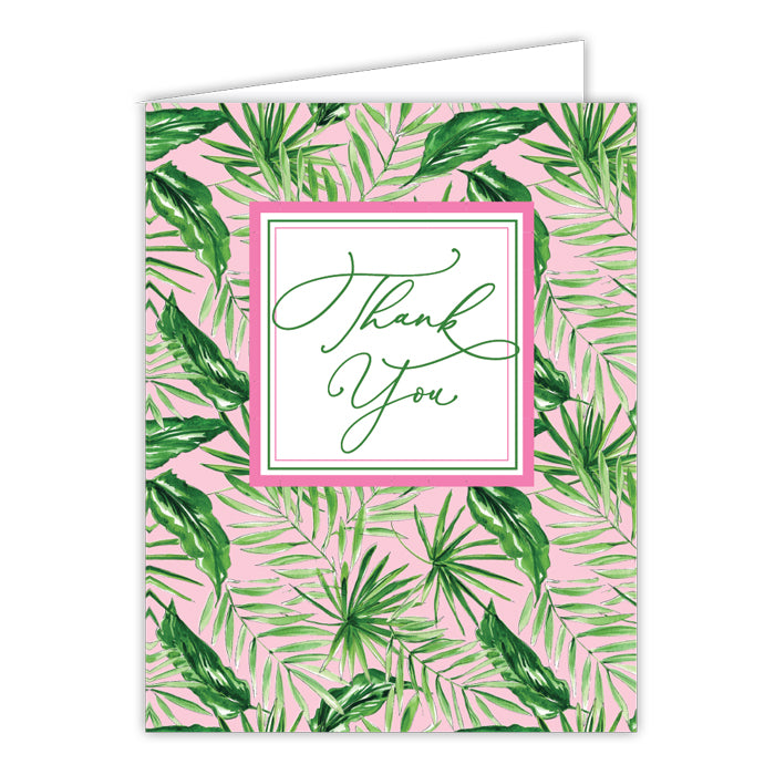 Thank You Palm Leaves Small Folded Greeting Card