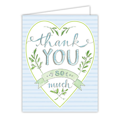 Thank You So Much Heart Small Folded Greeting Card