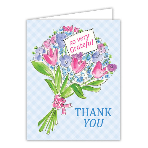So Very Grateful Thank You Bouquet Small Folded Greeting Card