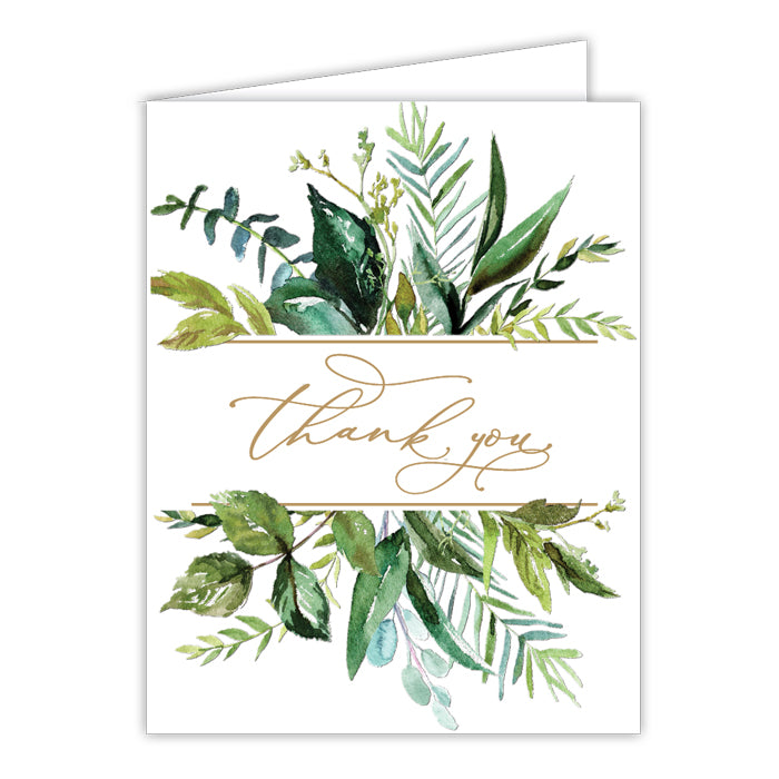 Thank You Greenery Sprigs Small Folded Greeting Card