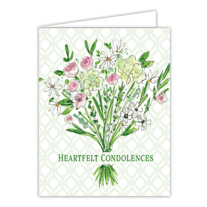 Heartfelt Condolences Bouquet Small Folded Greeting Card