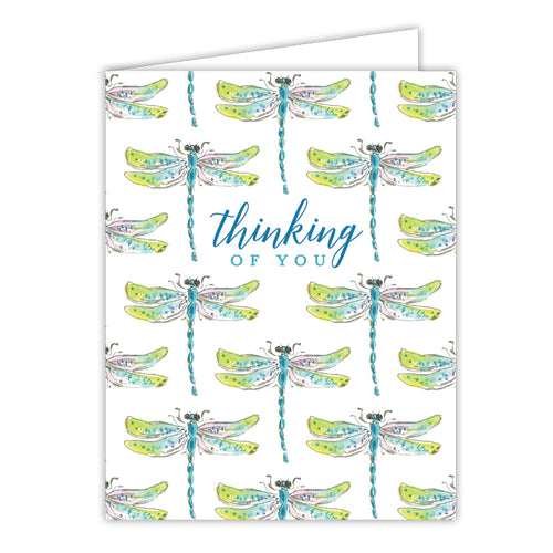 Thinking Of You Dragonflies Small Folded Greeting Card
