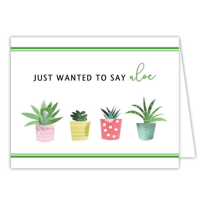 Just Watned To Say Aloe Small Folded Greeting Card