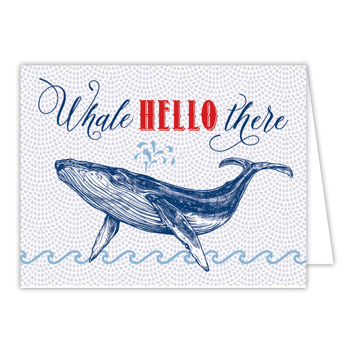 Whale Hello There Small Folded Greeting Card