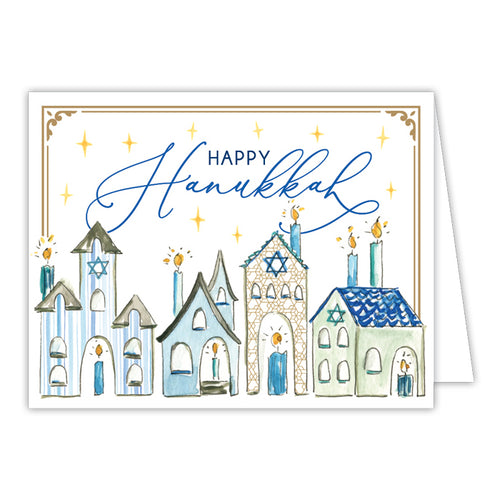 Happy Hanukkah Handpainted Homes Greeting Card