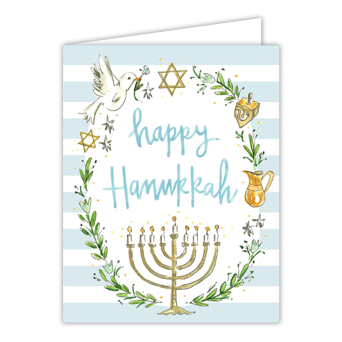 Happy Hanukkah Handpainted Hanukkah Icons Greeting Card
