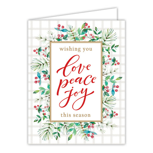 Wishing You Love Peace Joy This Season Greeting Card