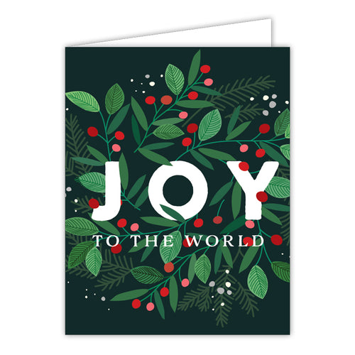 Joy To The World Berry Floral Greeting Card