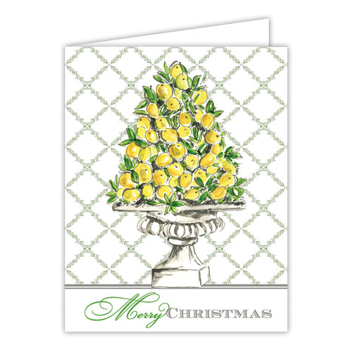 Merry Christmas Lemon Topiary Greeting Card