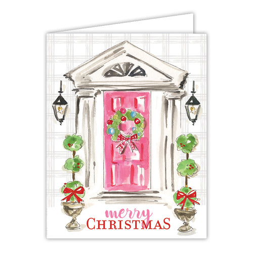 Merry Christmas Handpainted Front Door Greeting Card