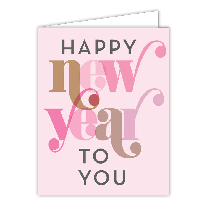 Happy New Year to You Small Folded Greeting Card